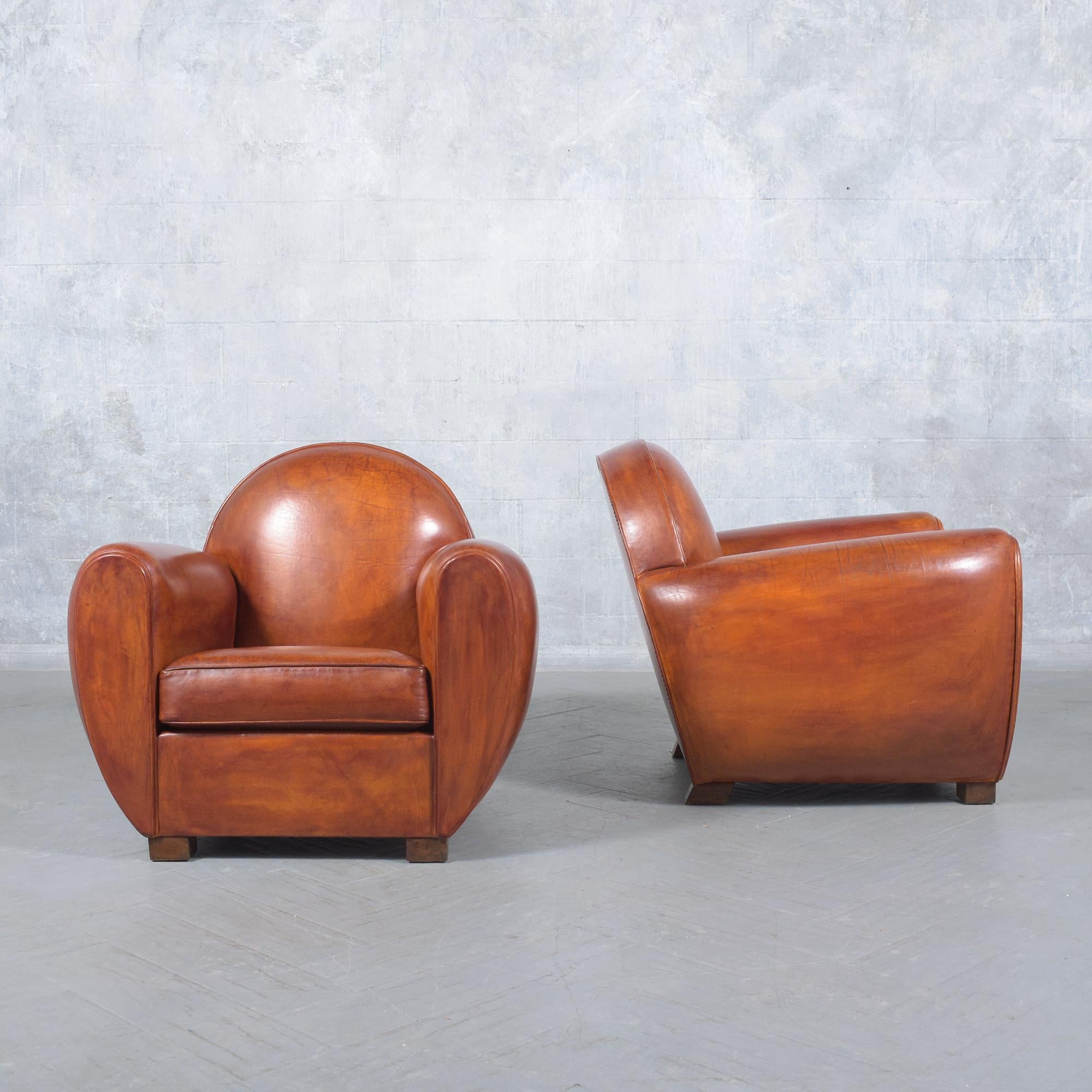Restored Art Deco Club Chairs: 1960s French Deco Elegance 7