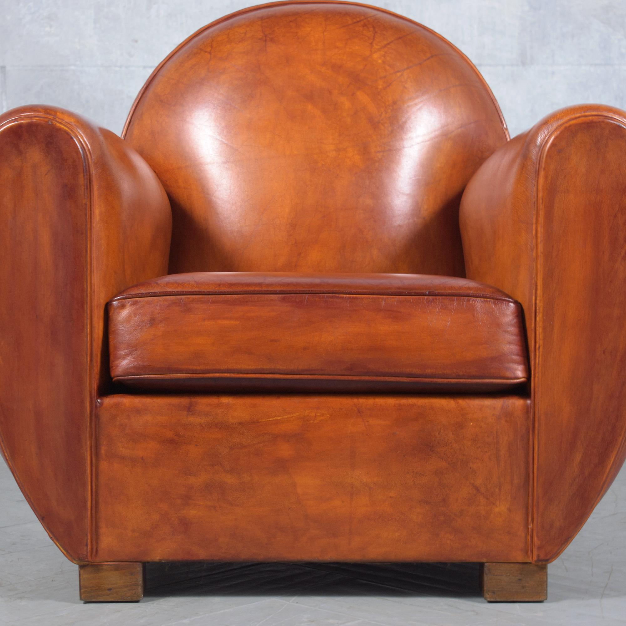 Restored Art Deco Club Chairs: 1960s French Deco Elegance For Sale 3