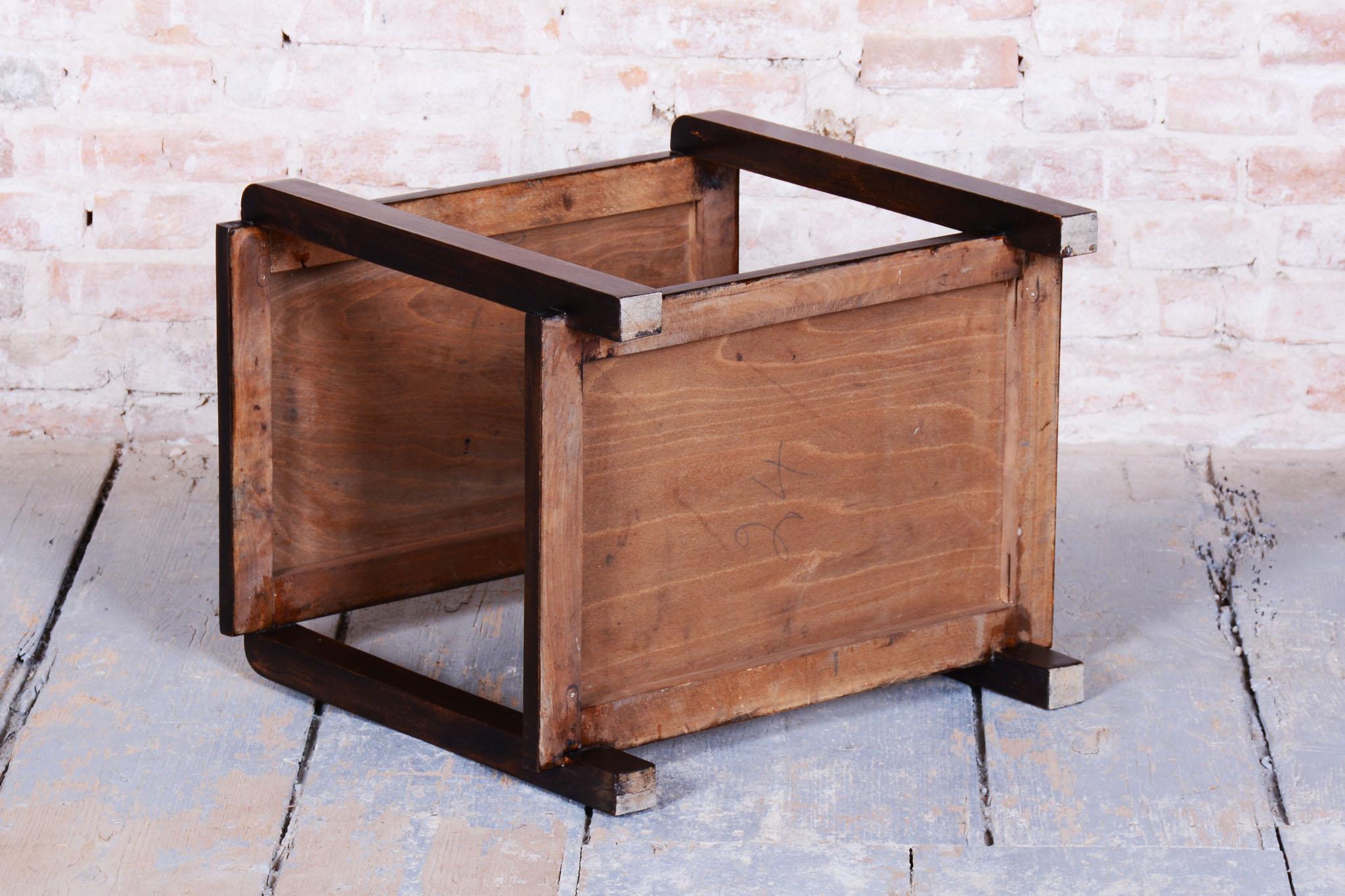 Restored Art Deco Coffee Table, Beech, Walnut, Revived Polish, France, 1930s For Sale 8
