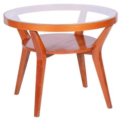 Mesa baja Art Decó restaurada, de Koželka y Kropáček, roble, República Checa, años 40