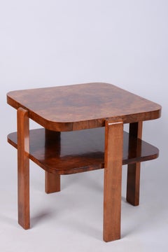 Restored Art Deco Coffee Table, Walnut, Revived Polish, Czech, 1930s