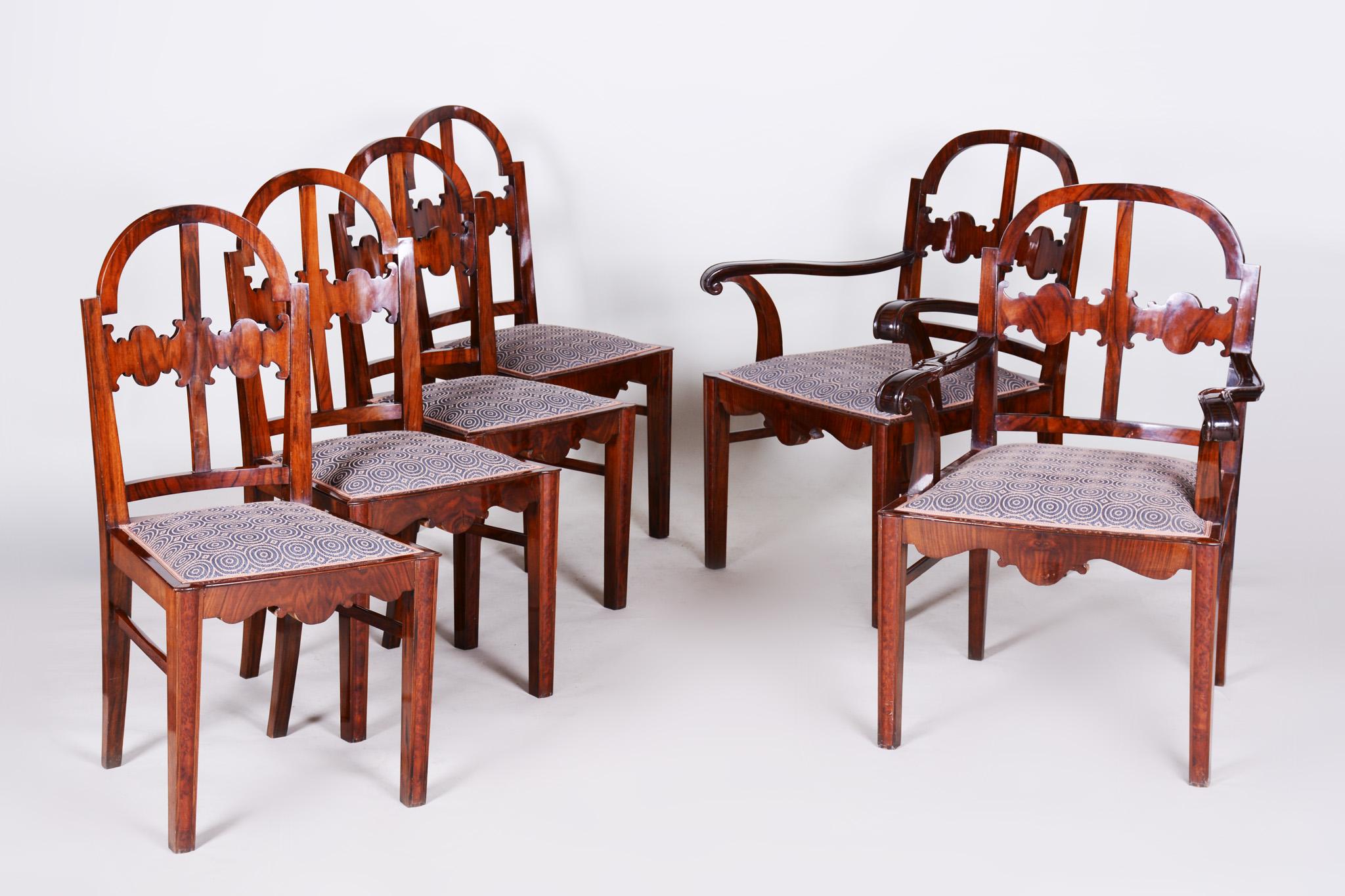Inizio XX secolo Set Dinig Art Deco restaurato, noce caucasico, Thuja, lucidato, Inghilterra, anni '20 in vendita