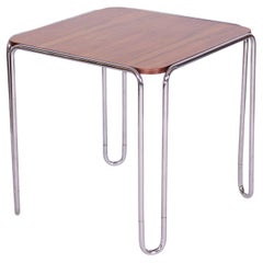 Table de salle à manger Art déco restaurée, par M. Breuer pour Thonet, noyer, Allemagne, années 1930