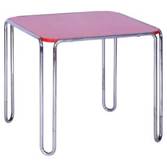 Table de salle à manger Art déco restaurée par Thonet, chrome, acier, Allemagne, années 1930