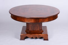 Restored Art Deco Dining Table, Walnut, Repolished, Czech, 1920s
