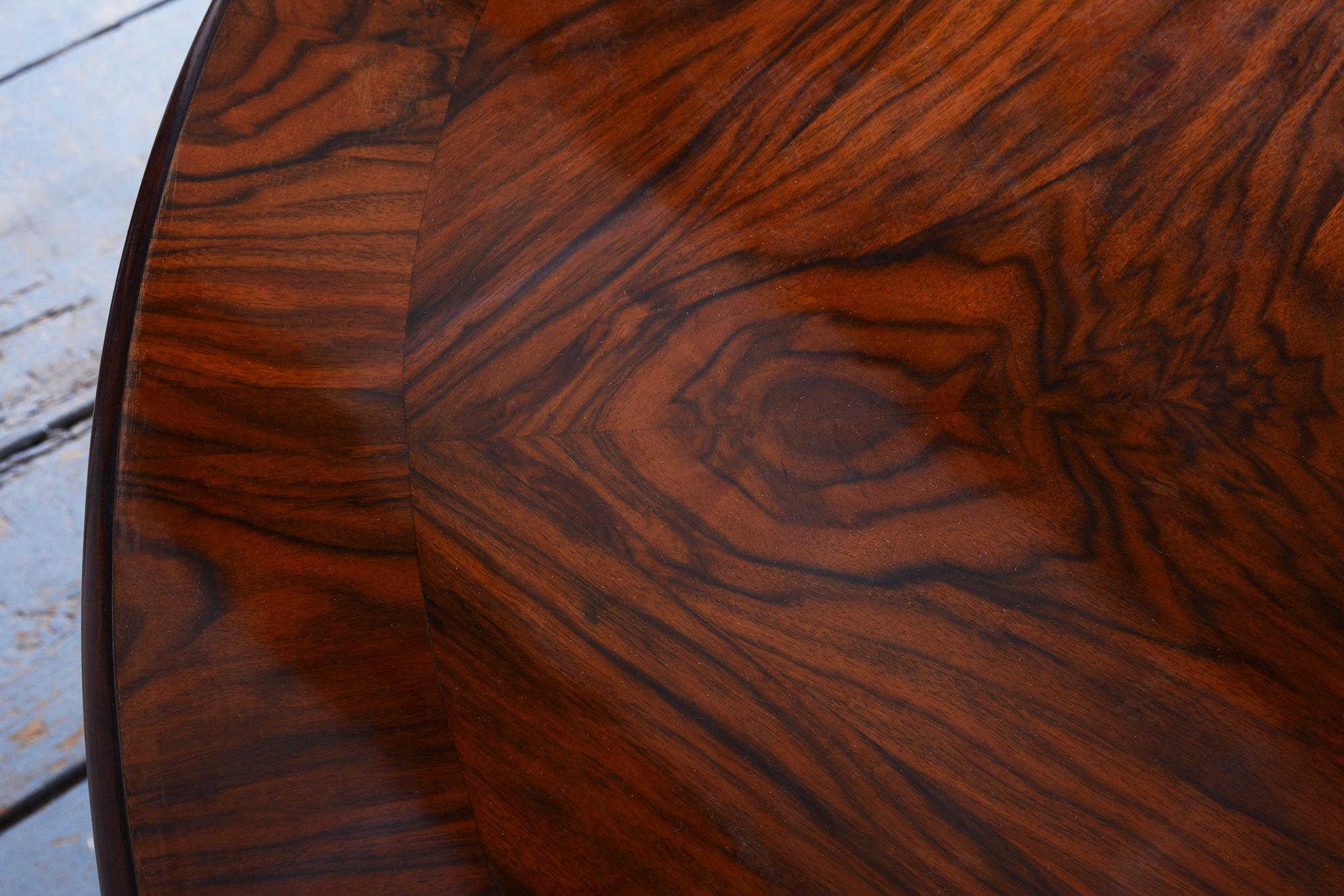 Restored Art Deco Dining Table, Walnut, Repolished, Czech, 1920s For Sale 4