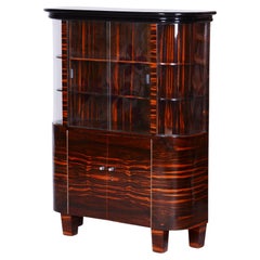 Restored Art Deco Display Cabinet , Macassar and Glass, Polished, Frace, 1920s