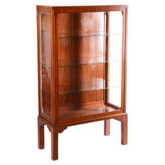 Restored Art Deco Display Cabinet, Mahogany and Glass, Polished, Czech, 1930s