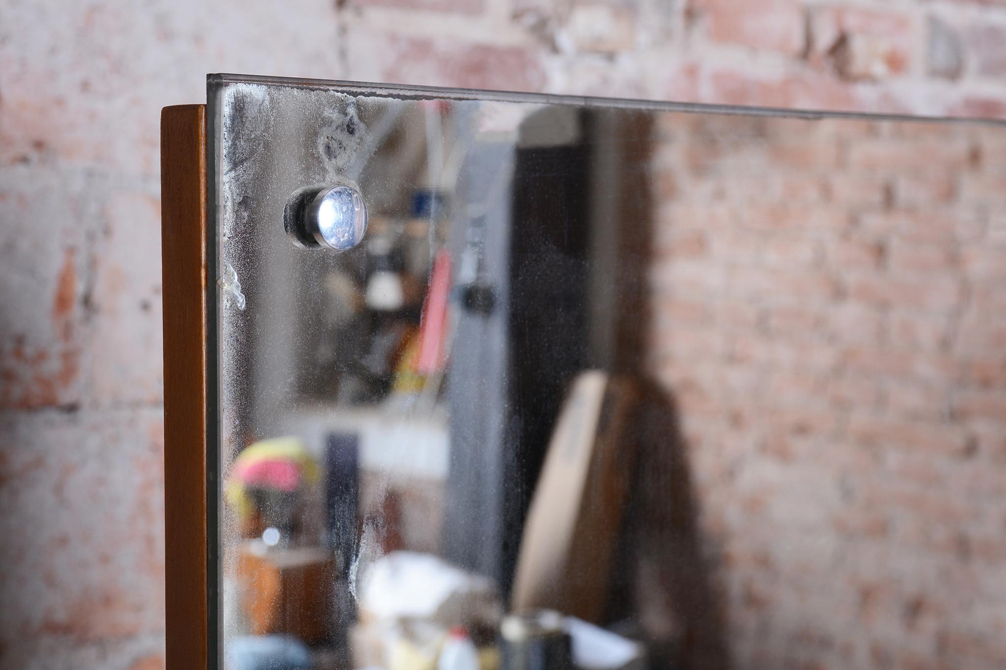Restored Art Deco Dressing Mirror, by Halabala, UP Zavody, Ash, Czech, 1930s For Sale 7