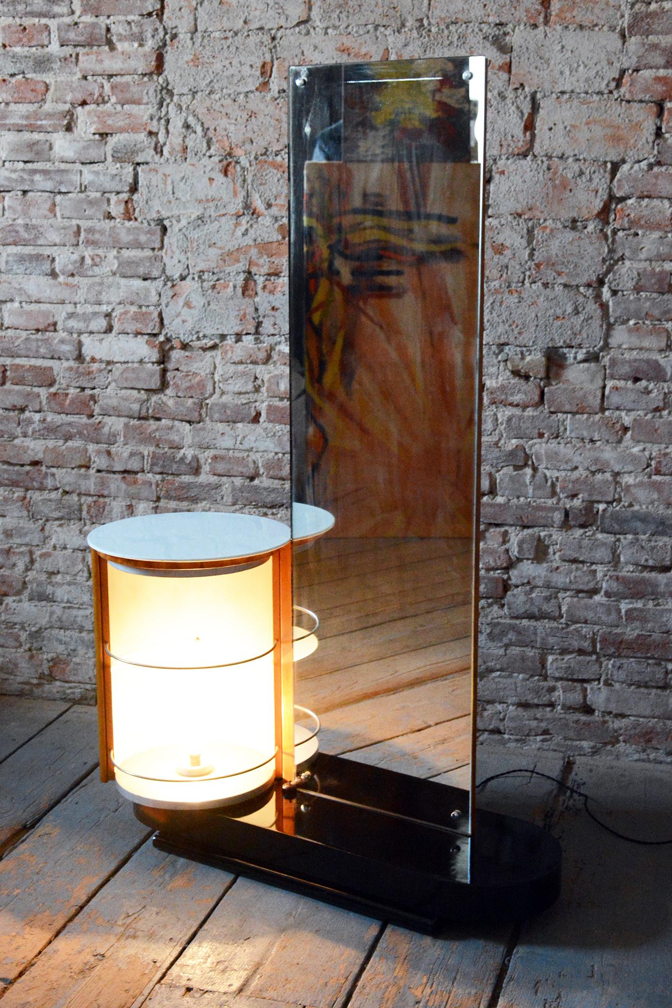 Restored Art Deco Dressing Mirror, by Halabala, UP Zavody, Ash, Czech, 1930s For Sale 1