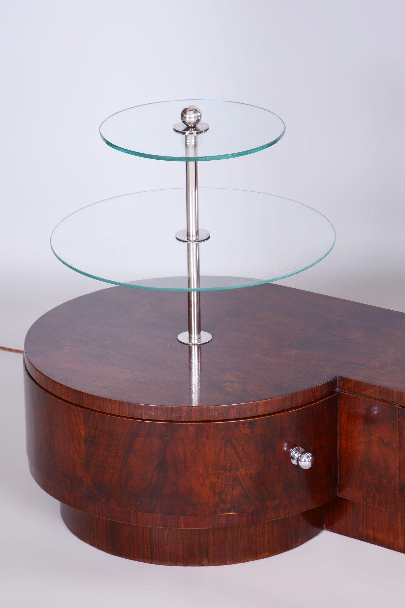 Restored Art Deco Dressing Mirror, by Halabala, UP Zavody, Walnut, Czech, 1920s For Sale 2