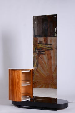 Restored Art Deco Dressing Mirror, by J. Halabala, UP Zavody, Ash, Czech, 1930s