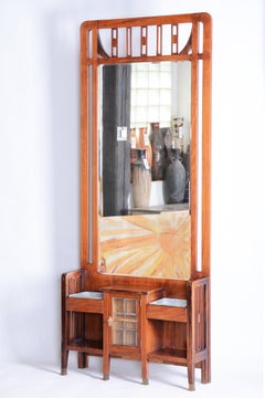 Espejo tocador Art Decó restaurado, de J.F.M. Hoffmann, Palisandro, República Checa, década de 1910