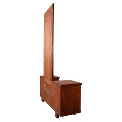 Restored Art Deco Dressing Mirror, Walnut, Beveled Mirror, Czech, 1930s