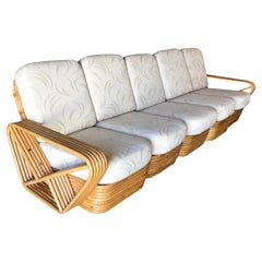 Restored Art Deco Six-Strand Square Pretzel Five-Seat Sectional Sofa