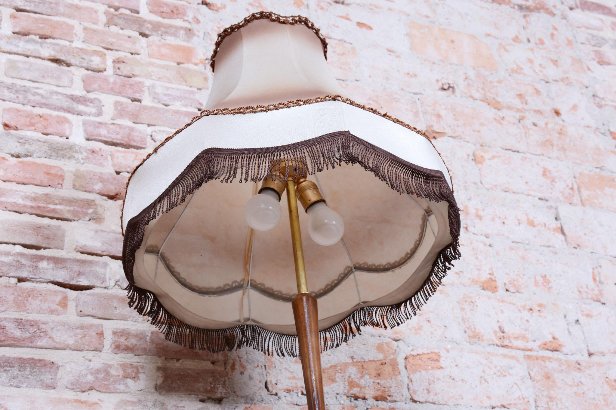 Restored Art Deco Floor Lamp, Beech, New Electrification, Czech, 1930s For Sale 6