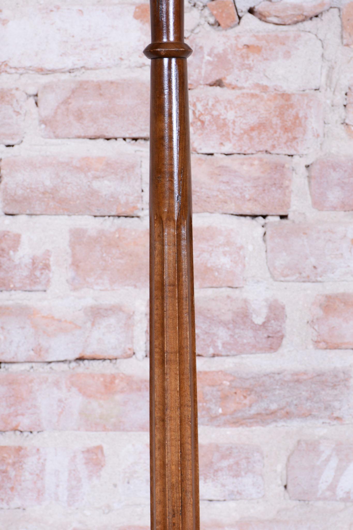 Restored Art Deco Floor Lamp, Beech, New Electrification, Czech, 1930s For Sale 2