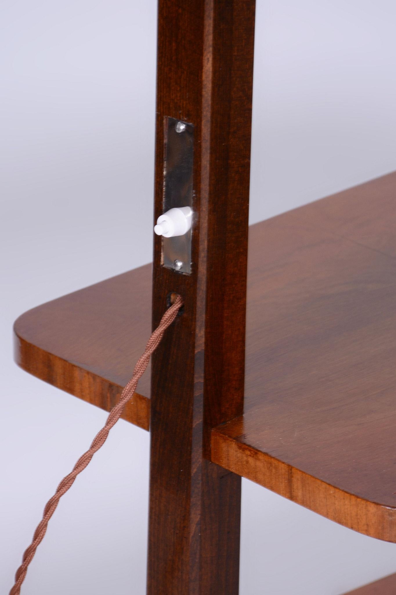 Restored Art Deco Floor Lamp, by J. Halabala for UP Závody, Walnut, Czech, 1930s For Sale 7