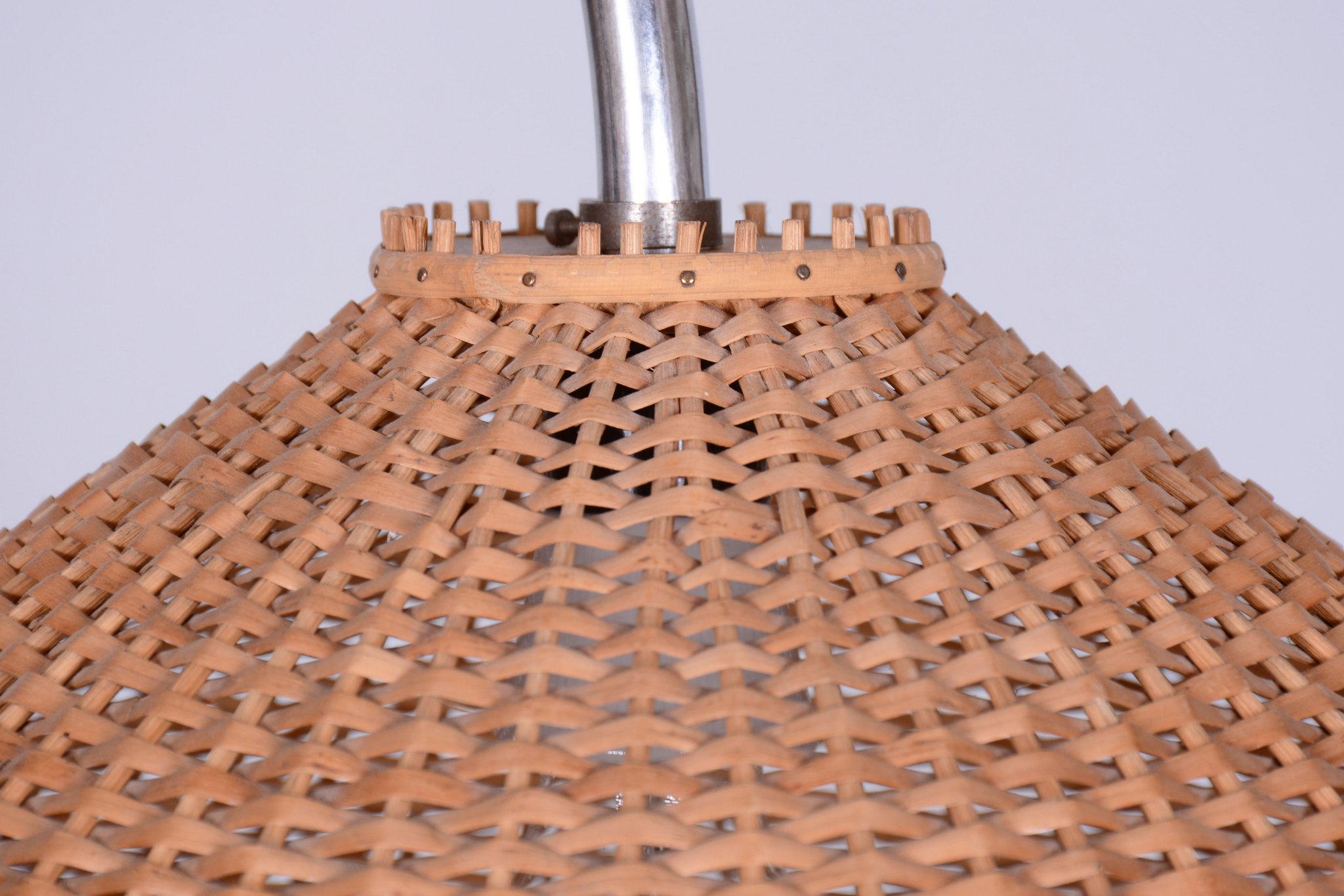 Restored Art Deco Floor Lamp, by J. Halabala for UP Závody, Walnut, Czech, 1930s For Sale 3