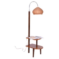 Vintage Restored Art Deco Floor Lamp, by J. Halabala for UP Závody, Walnut, Czech, 1930s