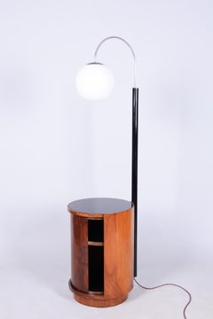 Restaurierte Art Deco Stehlampe, von J. Halabala, UP Závody, Nussbaum, Tschechien, 1920er Jahre