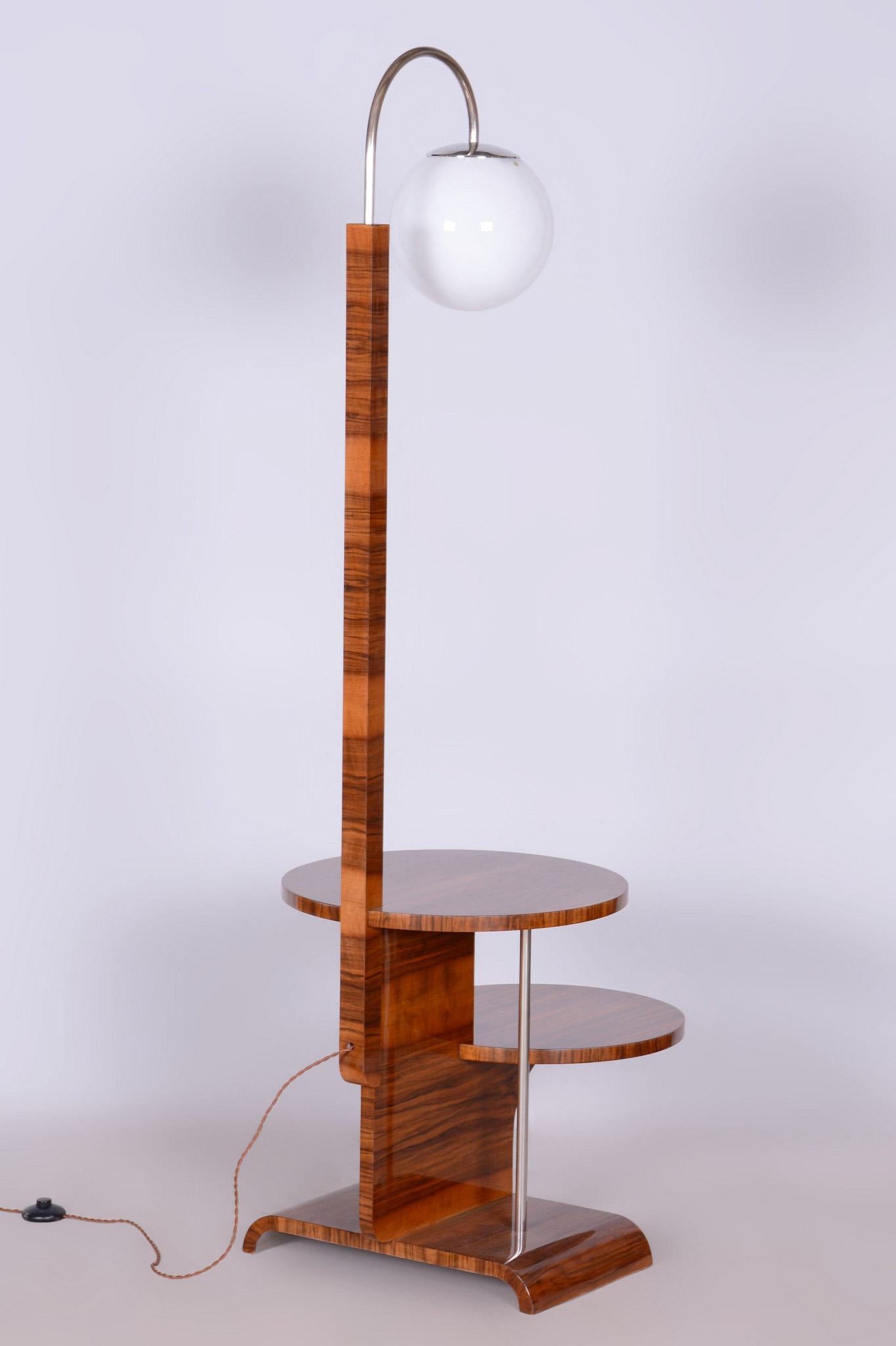Lampada da terra Art Deco restaurata, di J. Halabala, UP Závody, Noce, Ceco, anni '1930 4