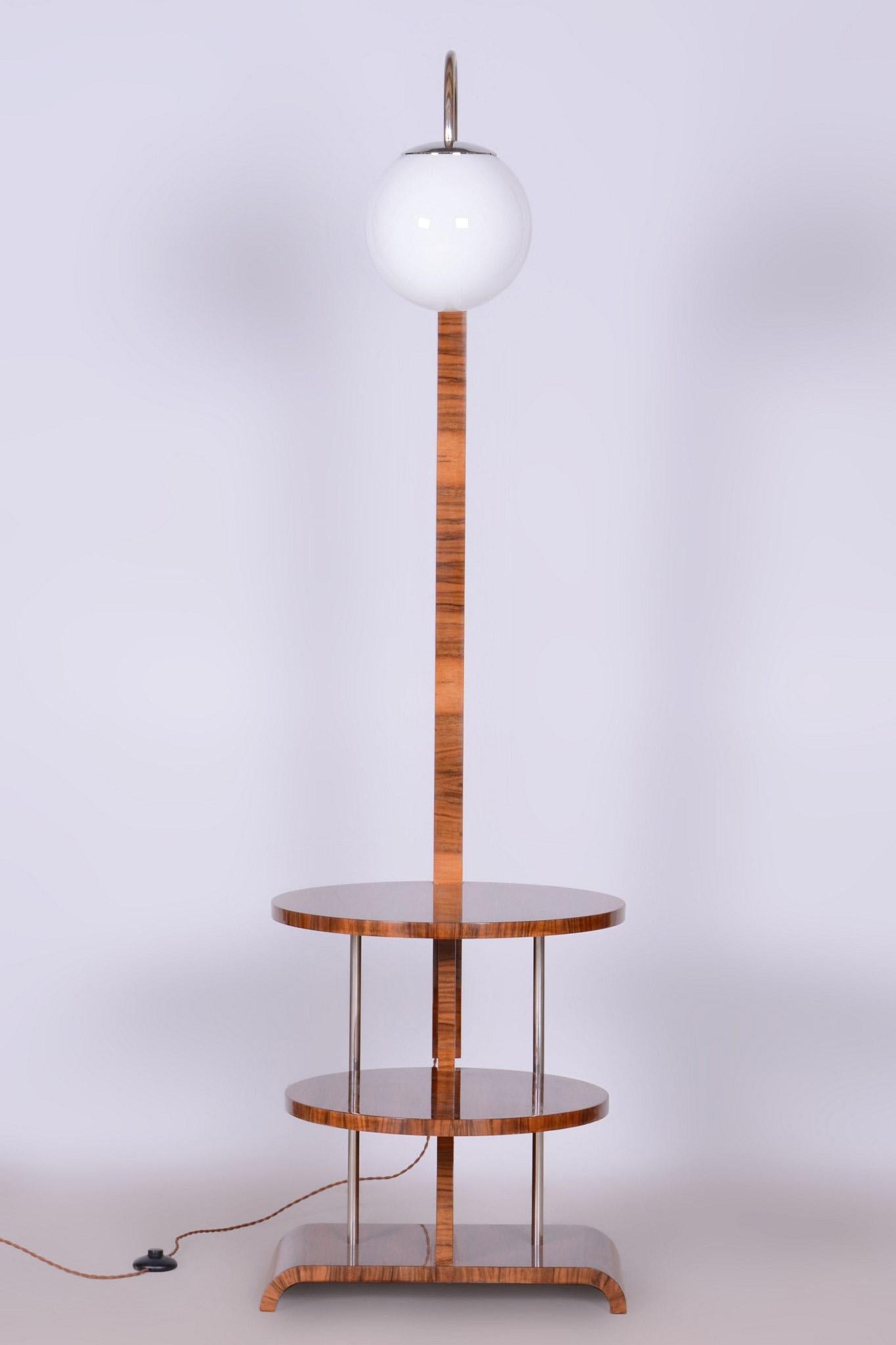 Lampada da terra Art Deco restaurata, di J. Halabala, UP Závody, Noce, Ceco, anni '1930 2