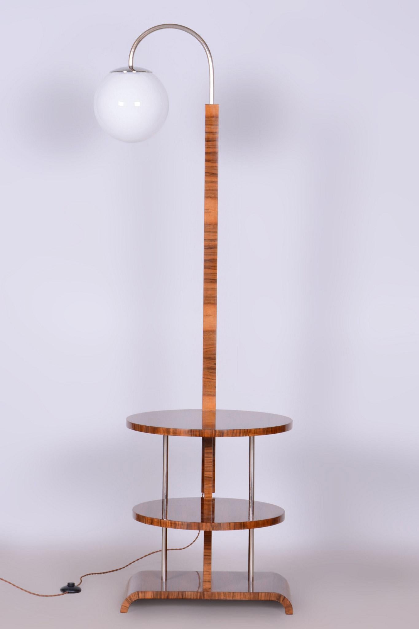 Lampada da terra Art Deco restaurata, di J. Halabala, UP Závody, Noce, Ceco, anni '1930 3