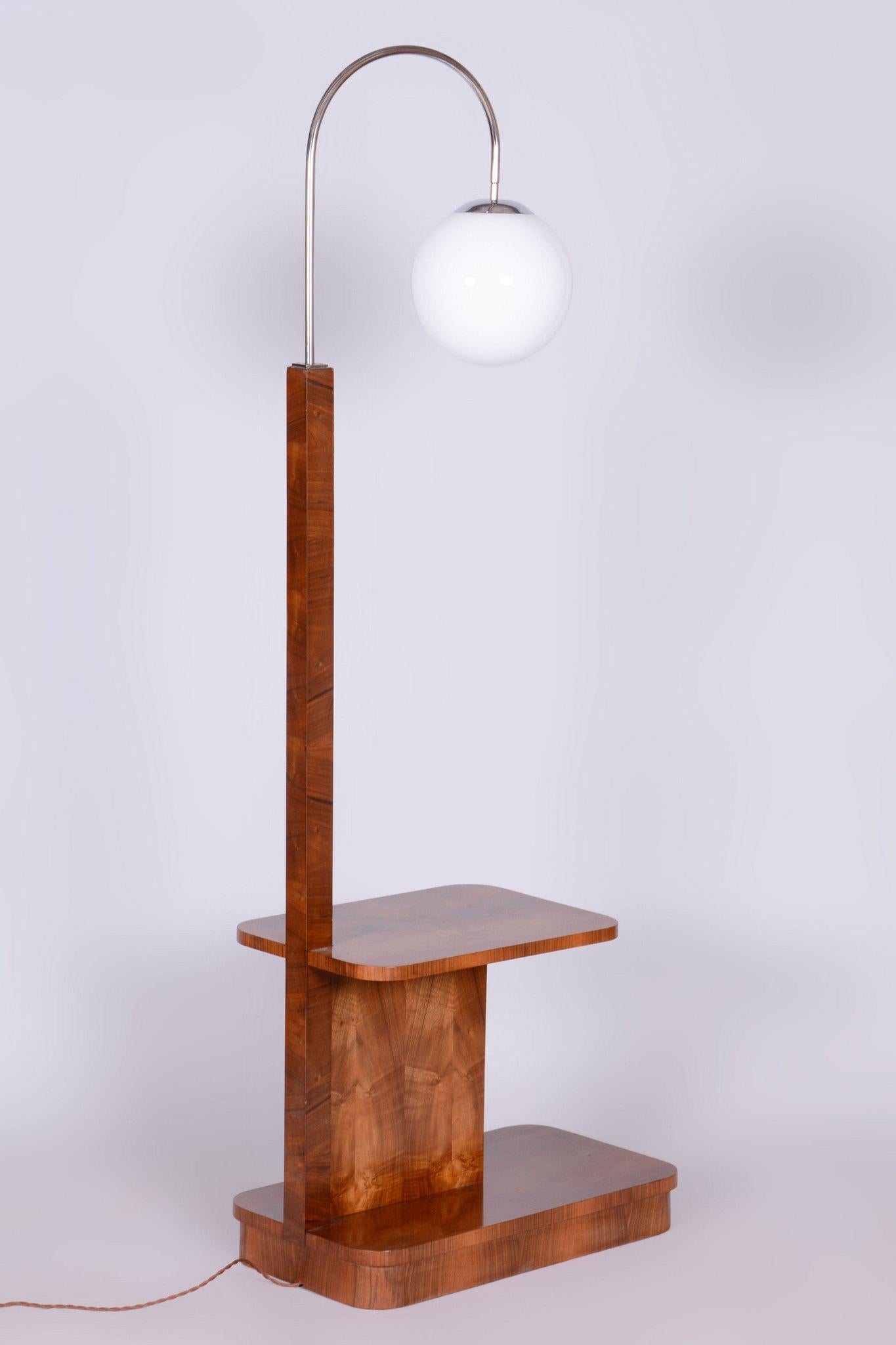 Lampada da terra Art Deco restaurata, di J. Halabala, UP Závody, Noce, Cechia, anni '20 3