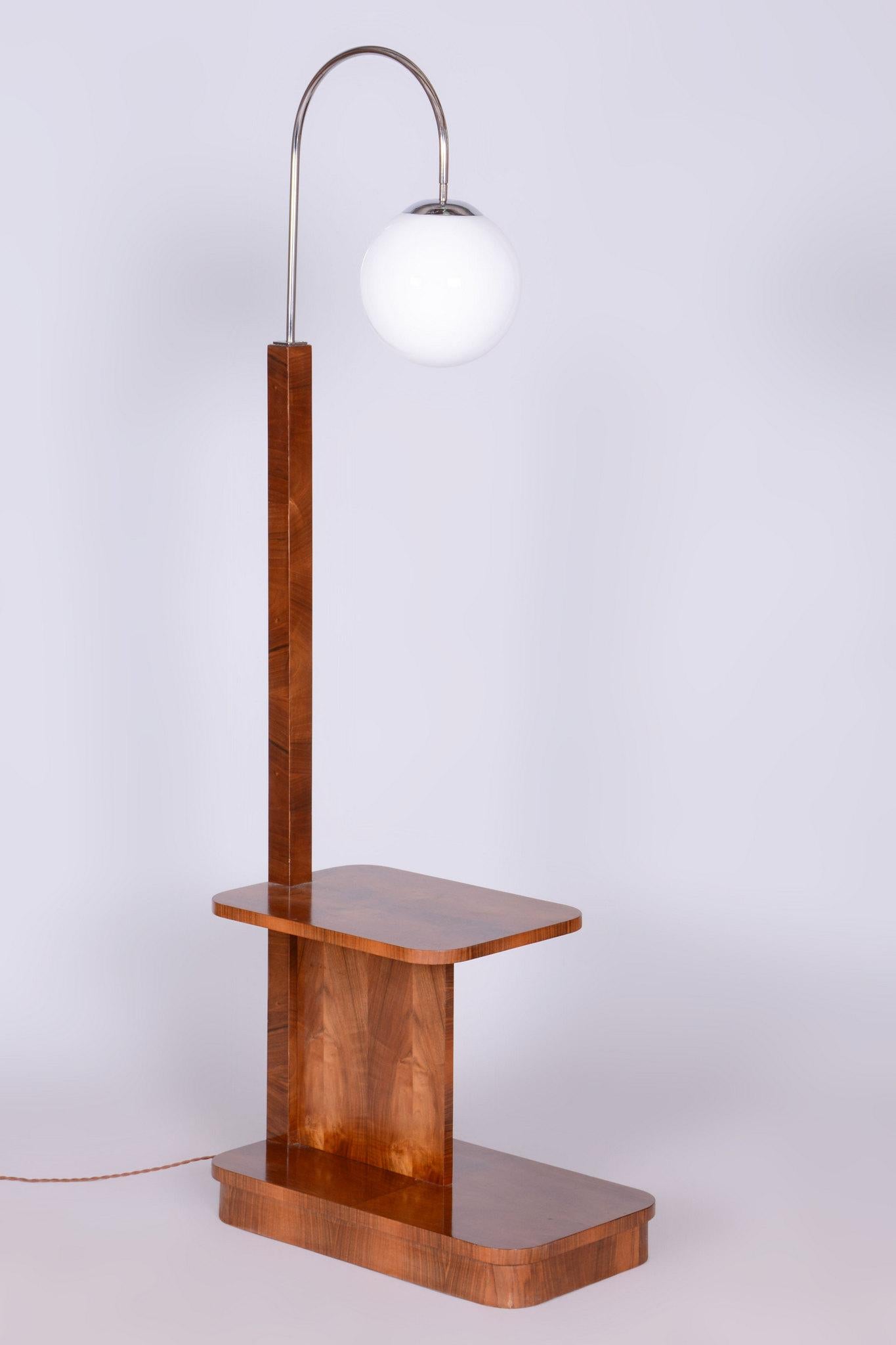 Lampada da terra Art Deco restaurata, di J. Halabala, UP Závody, Noce, Cechia, anni '20 In condizioni buone a Brandys nad Labem, Středočeský kraj