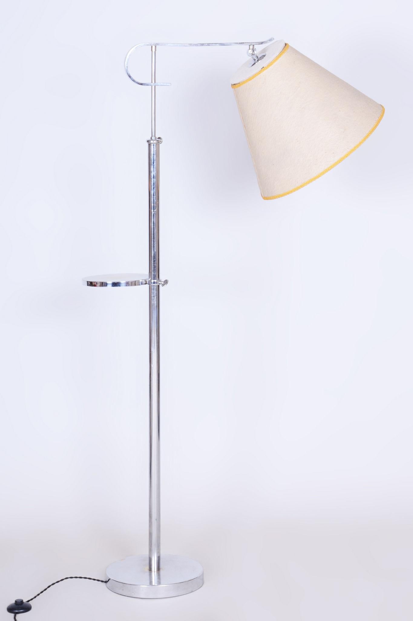 Lampadaire Art déco restauré, chrome, nouvelle électrifiation, République tchèque, années 1920 en vente 1