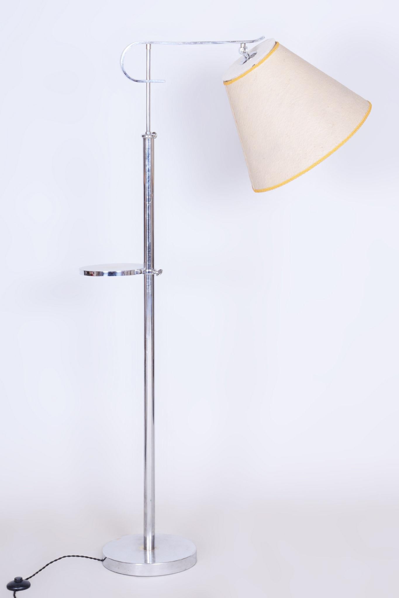 Restored Art Deco Floor Lamp, Chrome, New Electrification, Czechia, 1920s For Sale 2