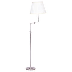 Lampadaire Art déco restauré, nouvelle électrifiation, chrome, acier, République tchèque, années 1920