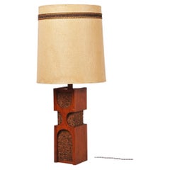 Restored Art Deco Floor Lamp, Oak, Cork, New Electrification, Czech, 1920s