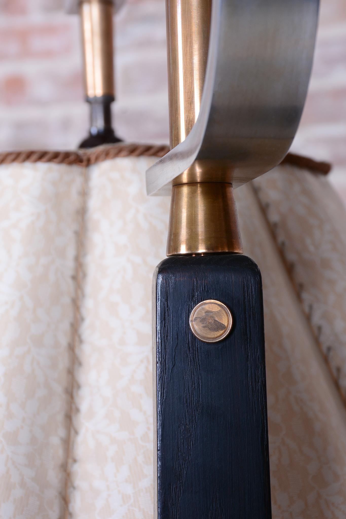 Lámpara de pie Art Decó restaurada, roble, nueva electrificación, checa, años 20 en venta 5