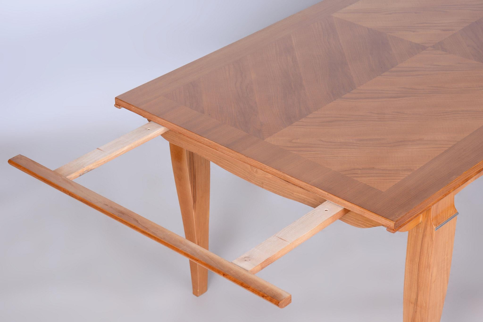 Restored Art Deco Folding Table, by J. Leleu, Oak, Spruce, France, 1920s For Sale 8