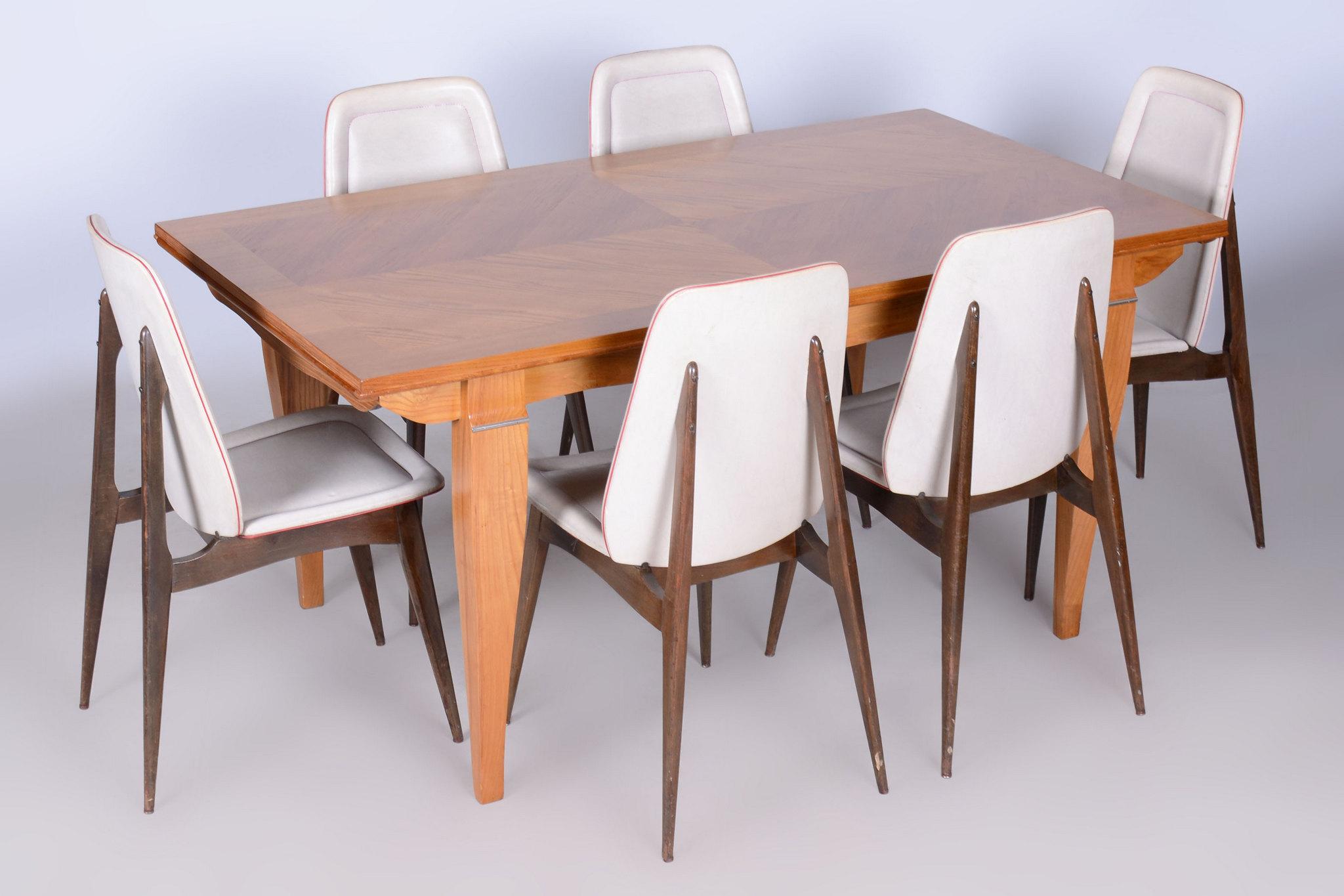 Restored Art Deco Folding Table, by J. Leleu, Oak, Spruce, France, 1920s For Sale 12
