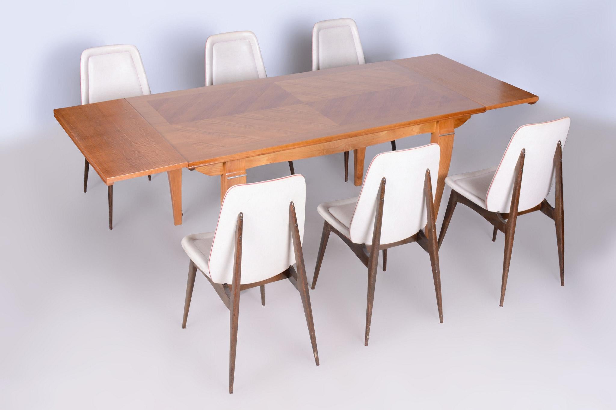 Restored Art Deco Folding Table, by J. Leleu, Oak, Spruce, France, 1920s For Sale 13
