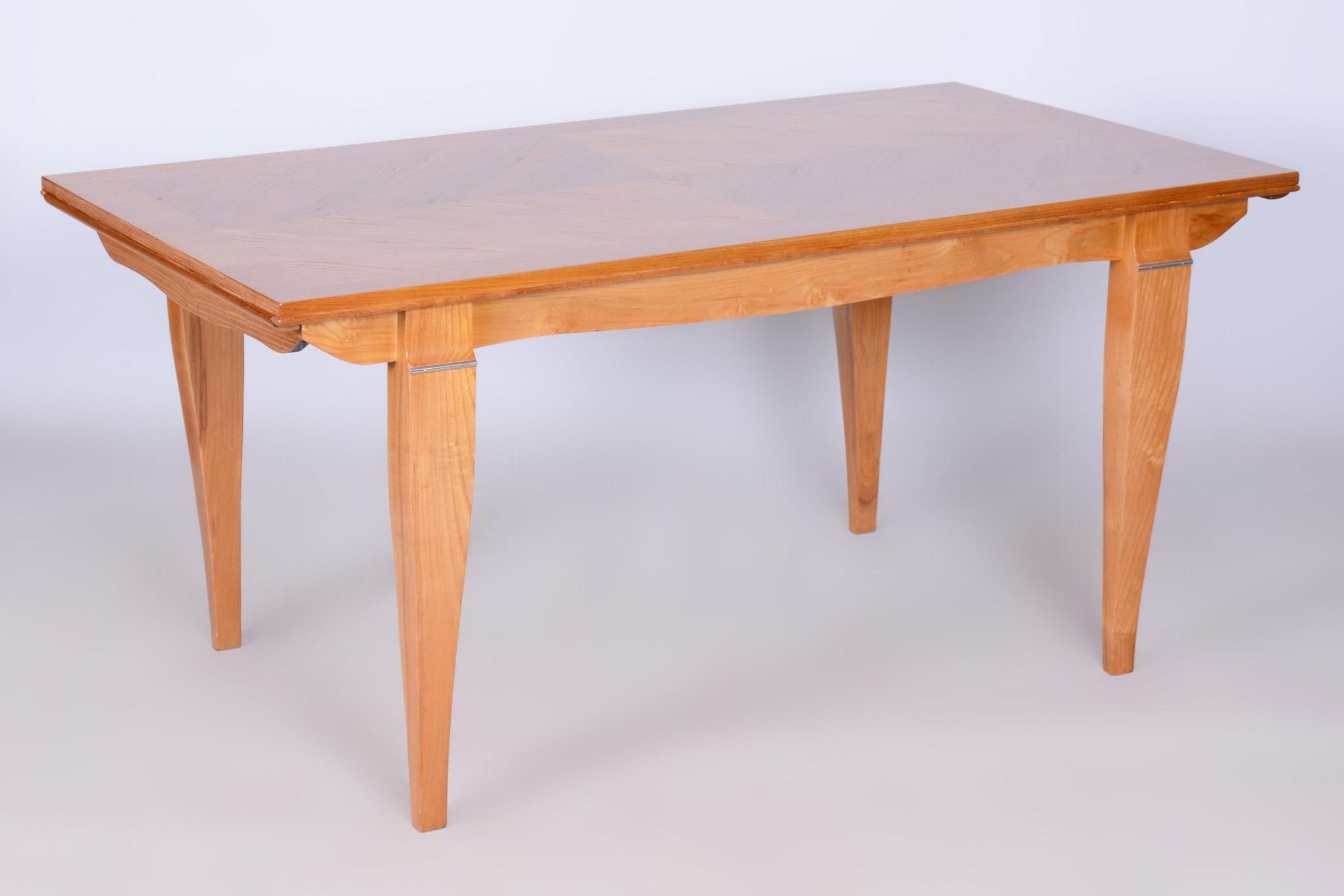 Restored Art Deco Folding Table, by J. Leleu, Oak, Spruce, France, 1920s For Sale 1