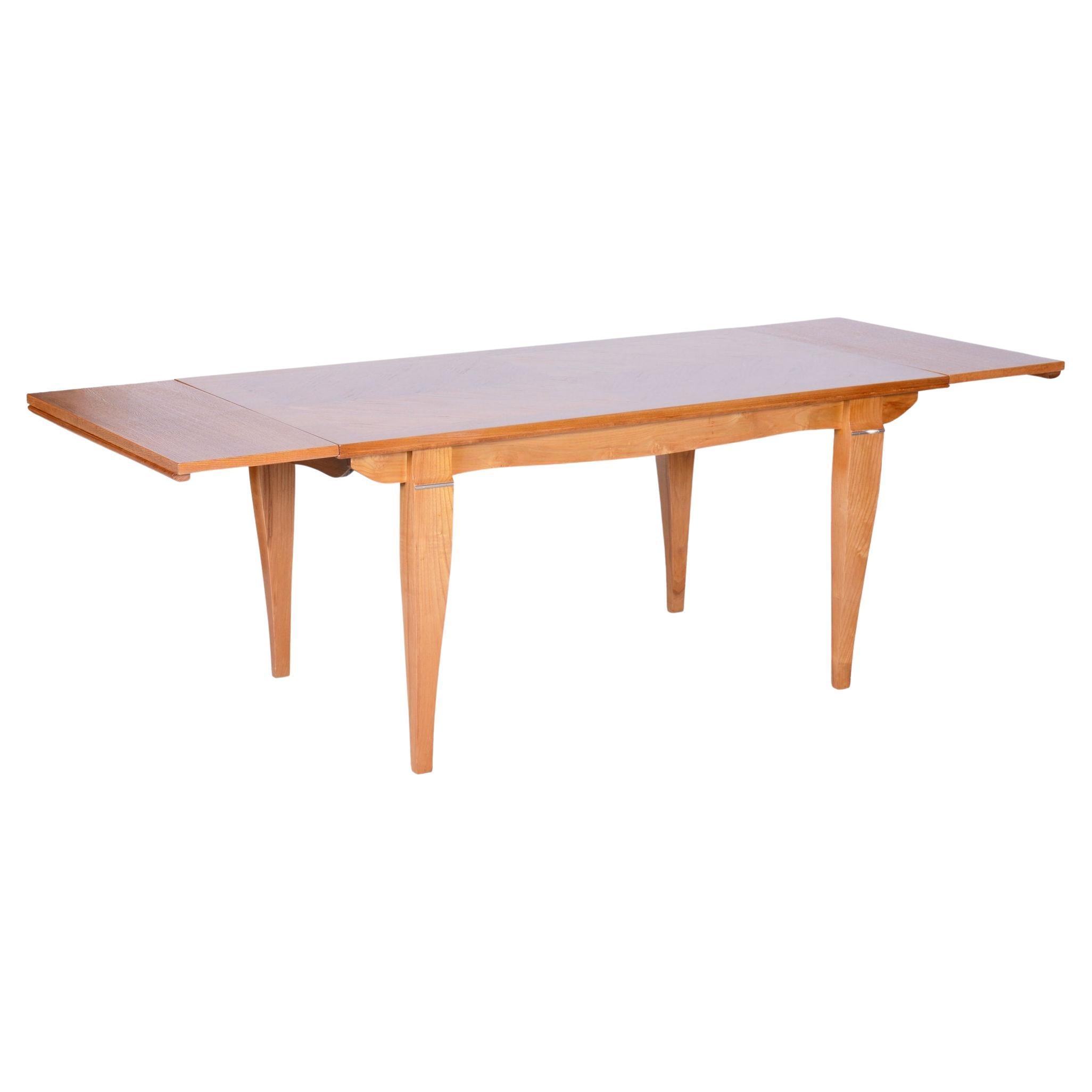 Restaurierter Art-Déco-Klappstisch, von J. Leleu, Eiche, Spruce, Frankreich, 1920er Jahre