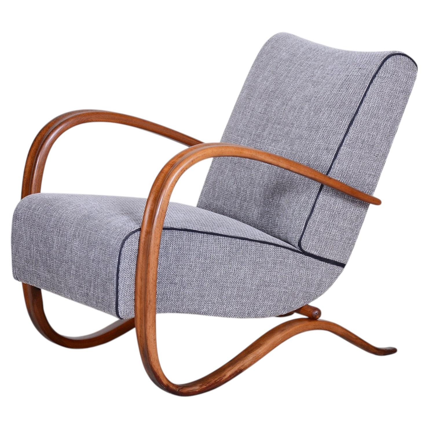 Restored Art Deco H-269 Armchair, by J. Halabala for UP Závody, Czech, 1930s