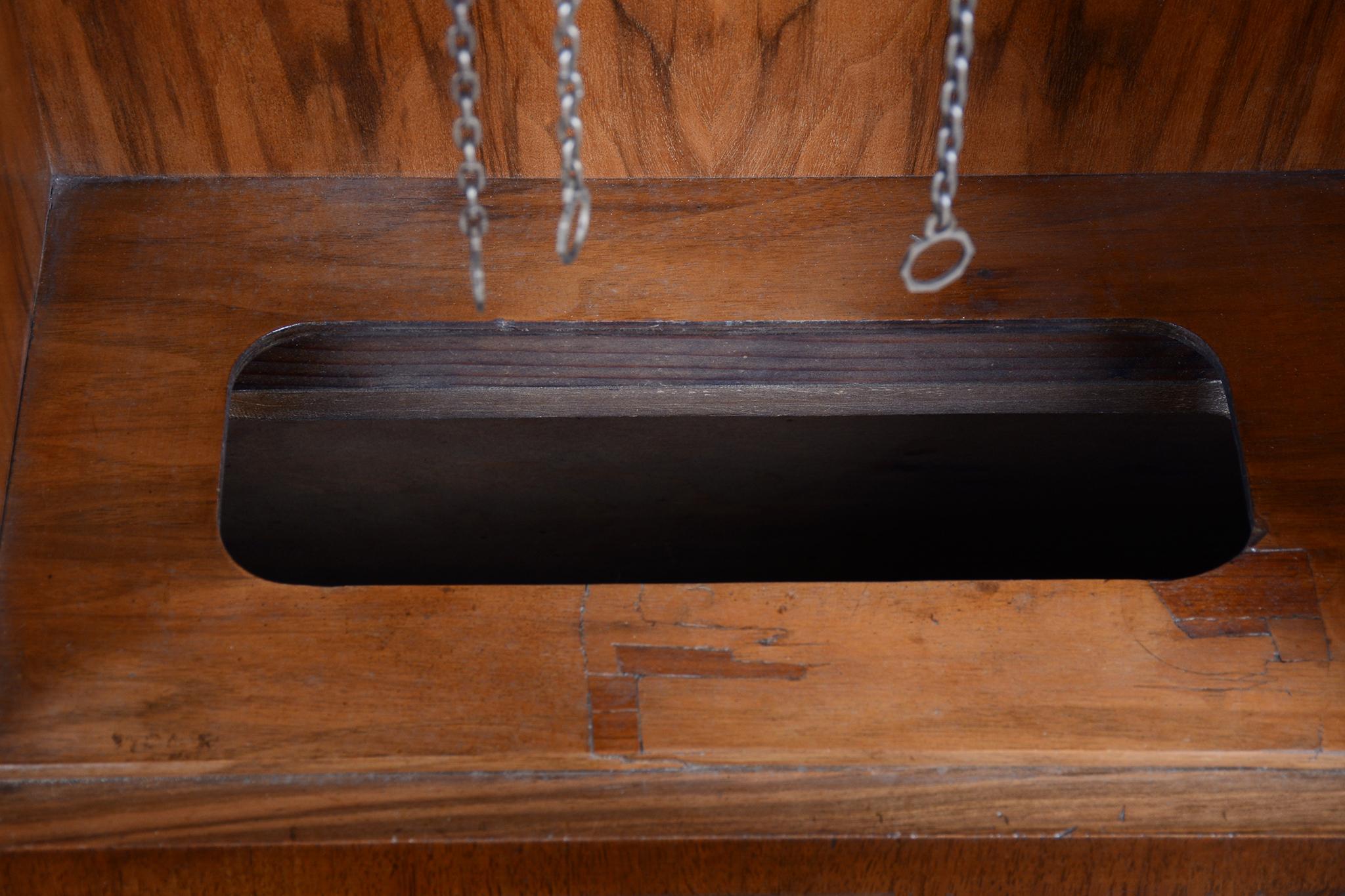 Restored Art Deco Longcase Clock, Walnut, Spruce, Polish, Czech, 1920s For Sale 9