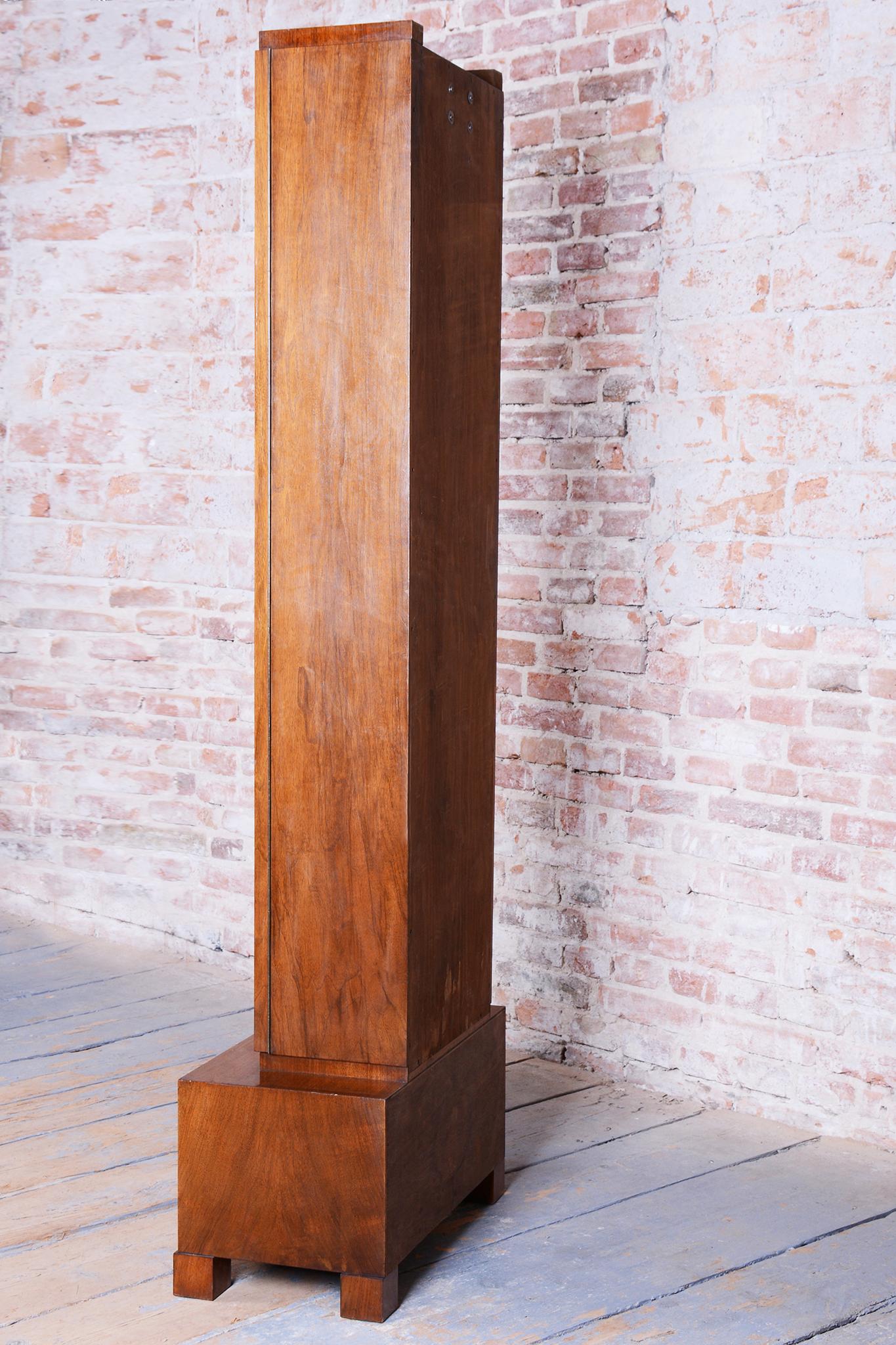 Restored Art Deco Longcase Clock, Walnut, Spruce, Polish, Czech, 1920s For Sale 14