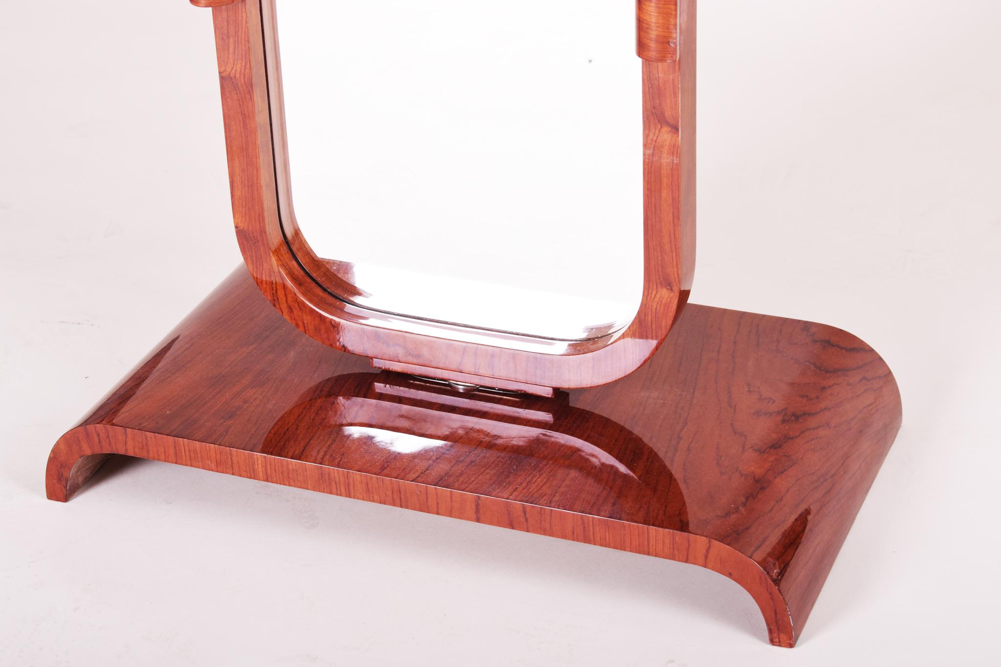 French Restored Art Deco Mirror Made in France, 1920s. Rosewood For Sale