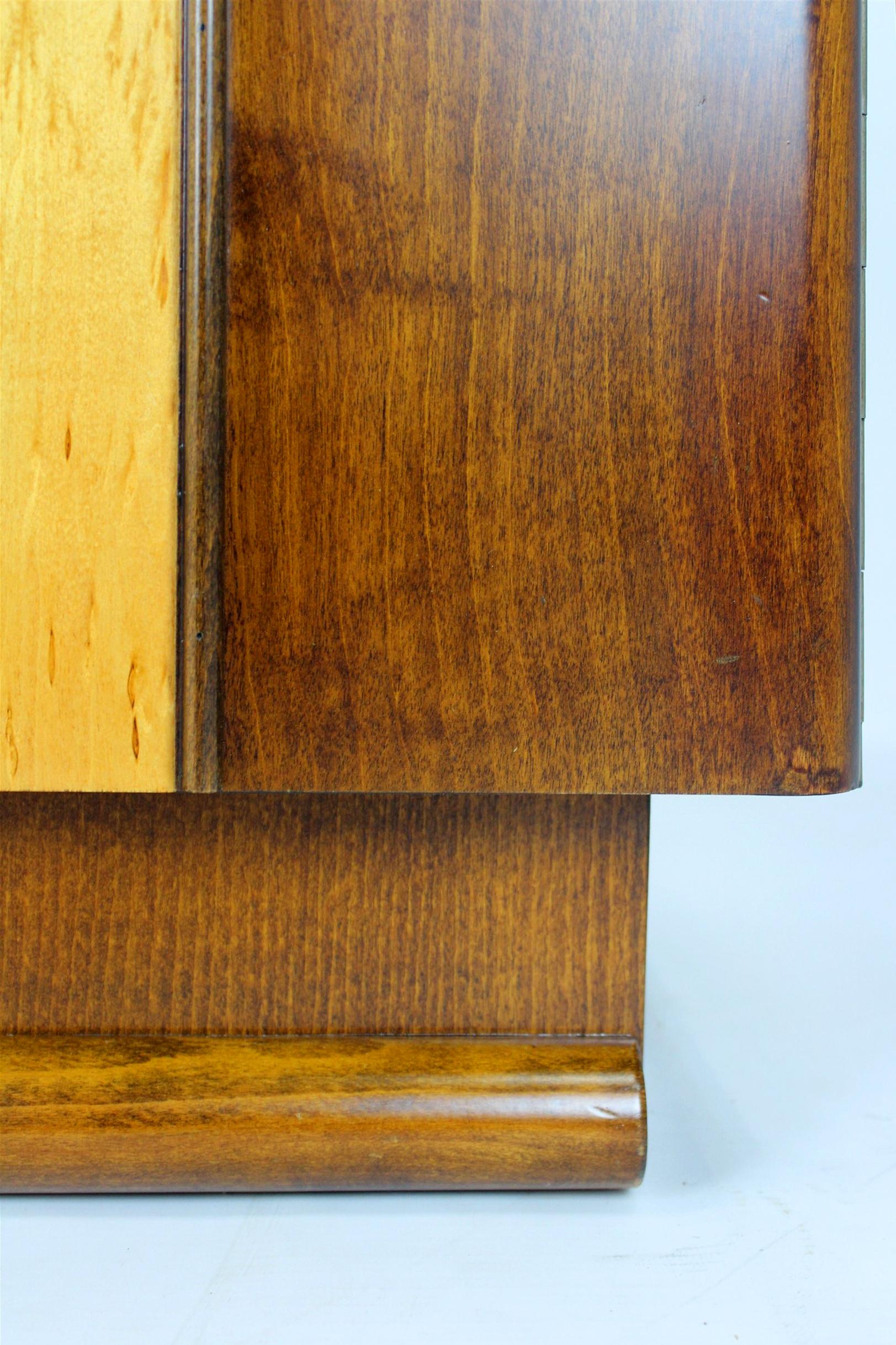 Restored Art Deco Nightstands with Black Glass Tops, 1950s, Set of 2 6