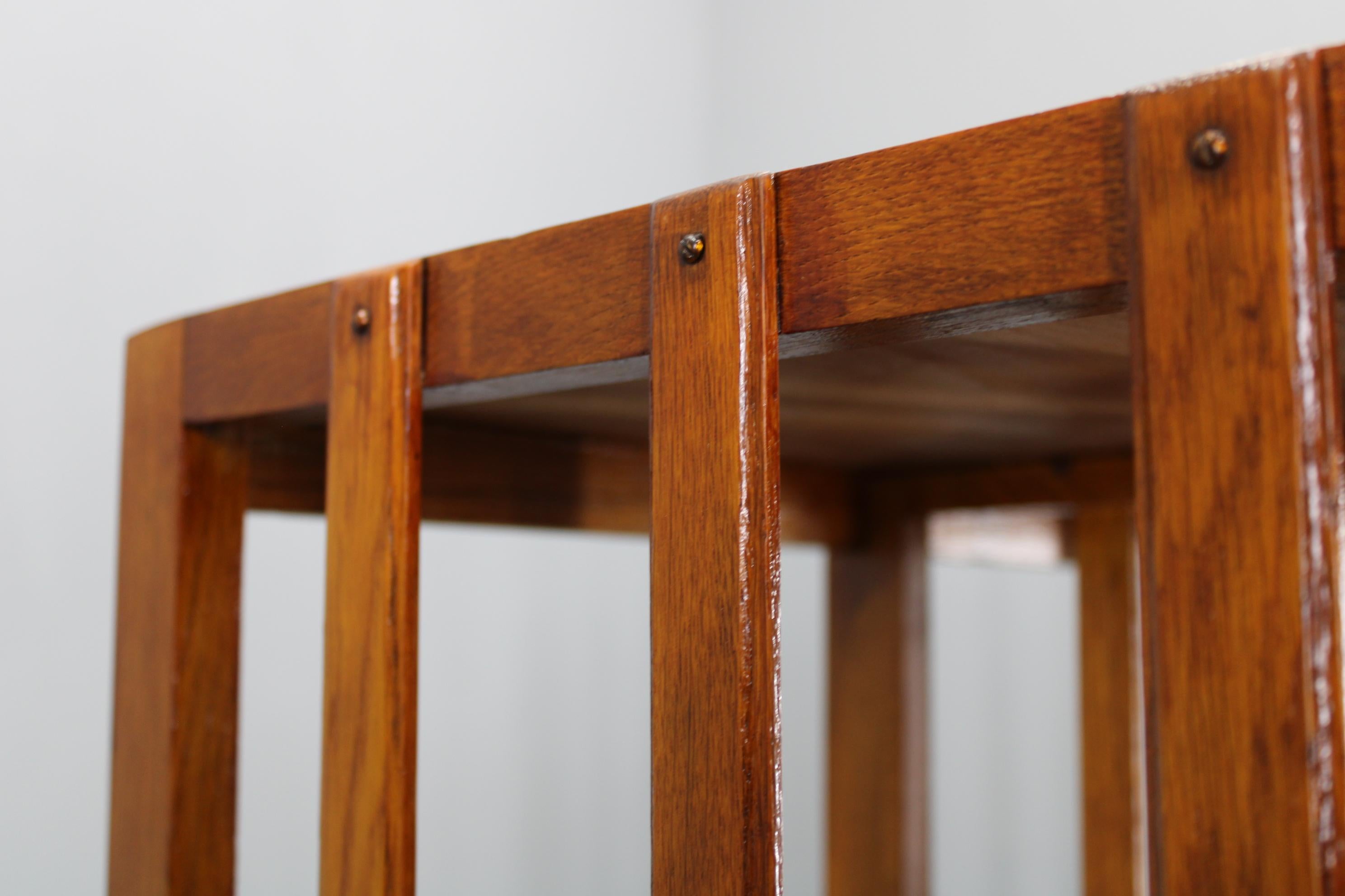 Estantería de roble Art Decó restaurada, Alemania Años 30 - Estantería Bauhaus en venta 7