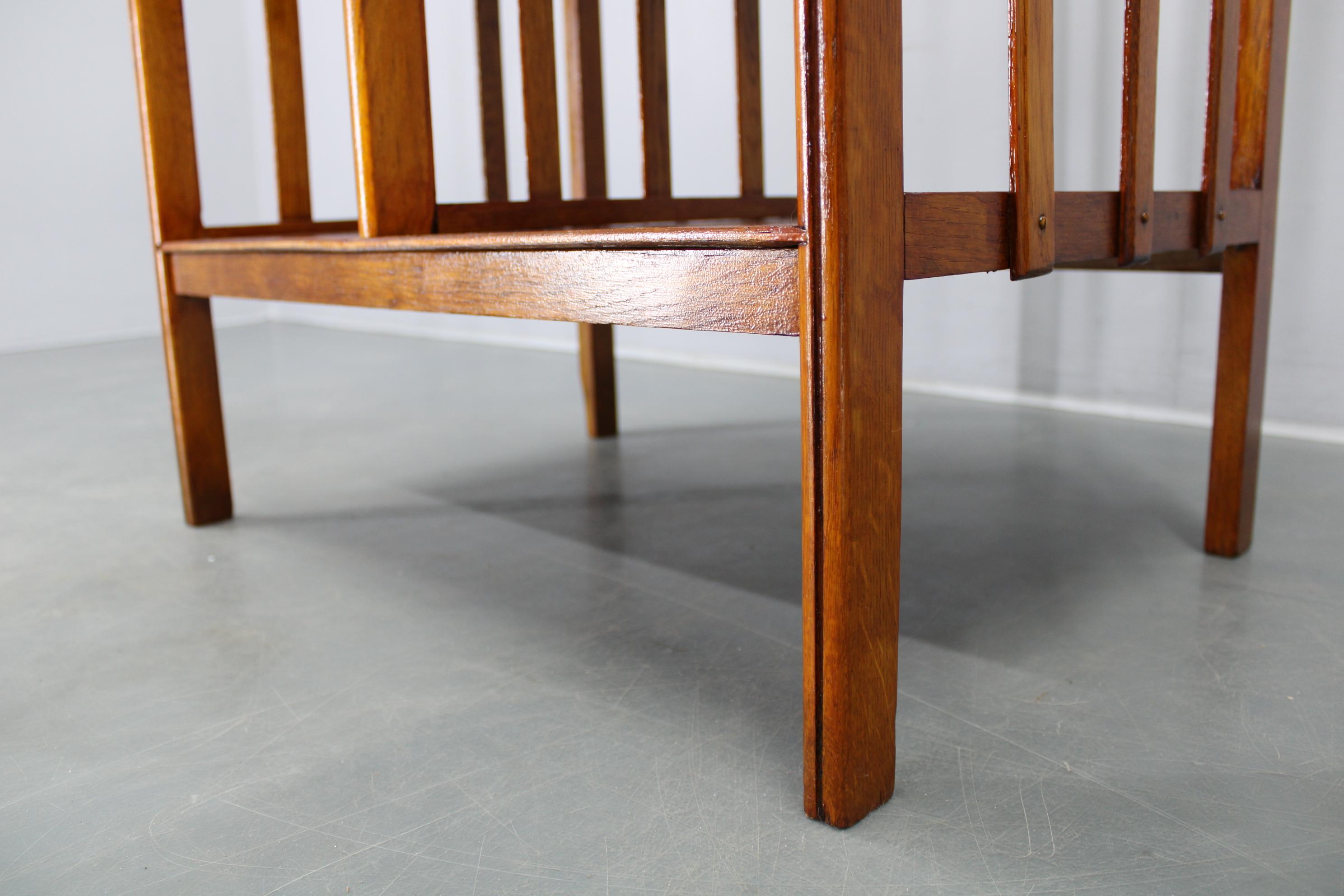 Estantería de roble Art Decó restaurada, Alemania Años 30 - Estantería Bauhaus en venta 10