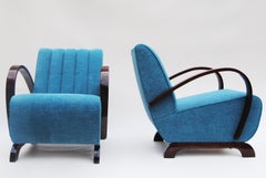 Paire de fauteuils Art Déco restaurés, Jindrich Halabala, UP Zavody, Tchèque, années 1930