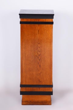 Restored Art Deco Pedestal, Beech, Oak Veneer, Revived Polish, Czech, 1920s