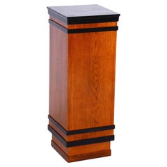 Restored Art Deco Pedestal, Beech, Oak Veneer, Revived Polish, Czech, 1920s